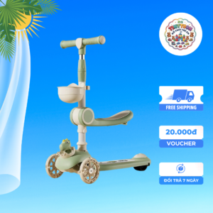 Alternative view of Xe Scooter 3 Bánh Cho Bé Gấp Gọn, Điều Chỉnh Độ Cao, Có Giỏ – An Toàn, Bánh PVC