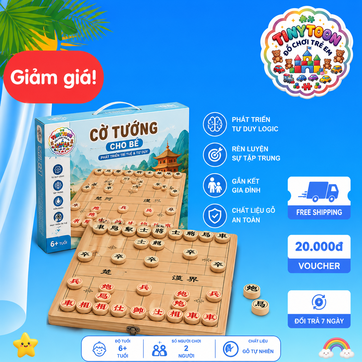 Bộ Cờ Tướng Cho Bé – Đồ Chơi Trí Tuệ Phát Triển Khả Năng Tập Trung