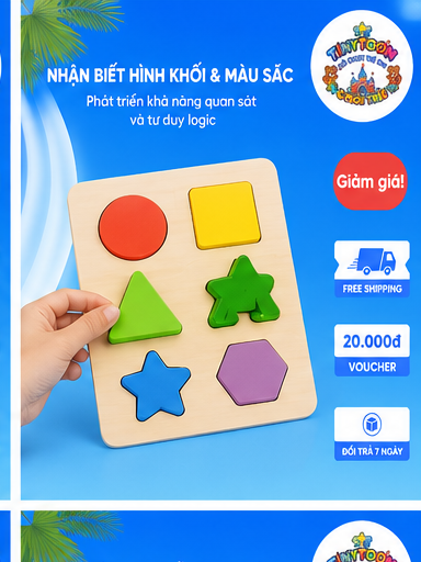Bảng Ghép Hình Gỗ Montessori Thông Minh Cho Bé - Ảnh 3